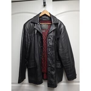 Vintage 90s Men's Oakwood Leather Jacket with Thinsulate Liner Large